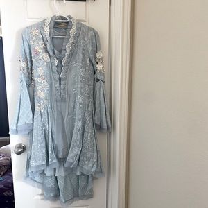 High low shirt with slip and dupatta